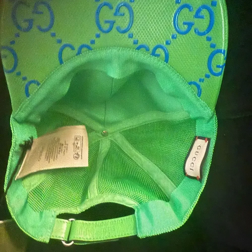 Brand new with box Gucci - GG Embossed Baseball Cap in Green size xl 60cm unisex